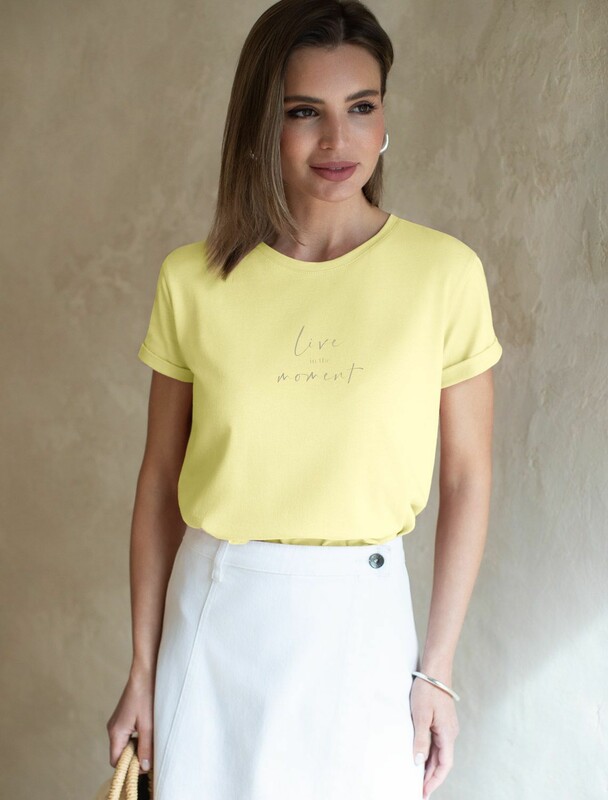 Свободная футболка с принтом из премиального хлопка с эластаном