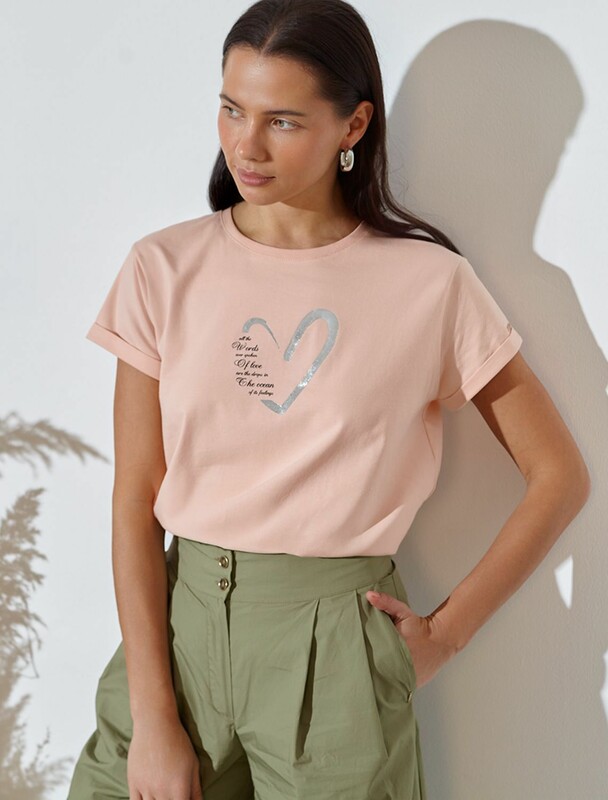 Свободная футболка с принтом из премиального хлопка с эластаном