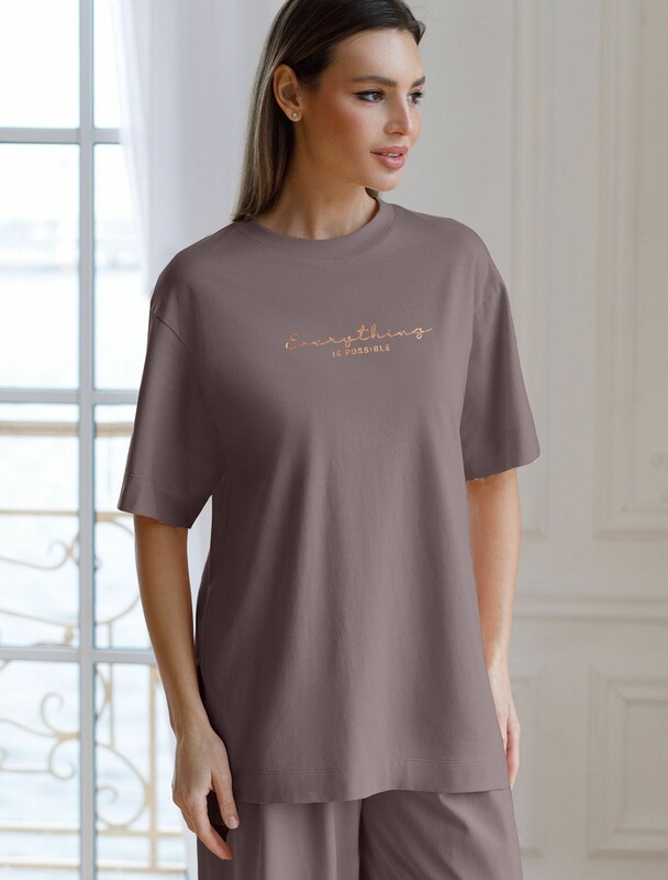 Футболка оверсайз с принтом из премиального 100% хлопка