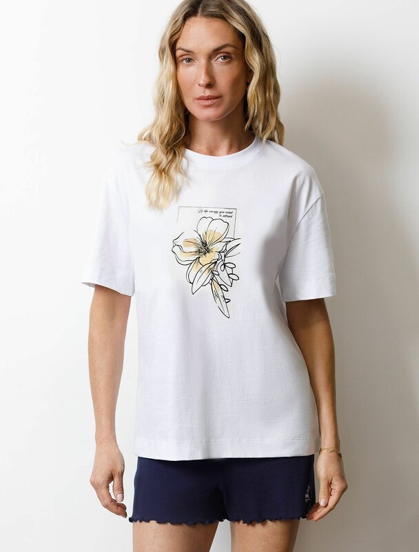 Футболка с принтом свободная из премиального 100% хлопка