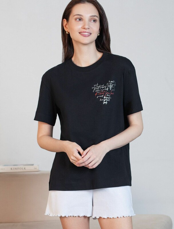 Футболка с принтом свободная из премиального 100% хлопка