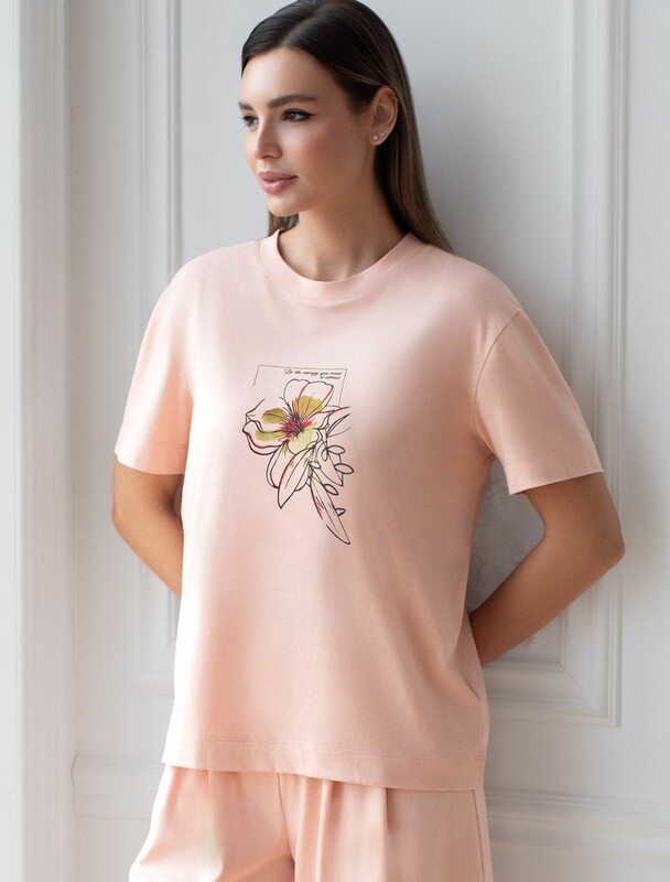 Футболка с принтом свободная из премиального 100% хлопка