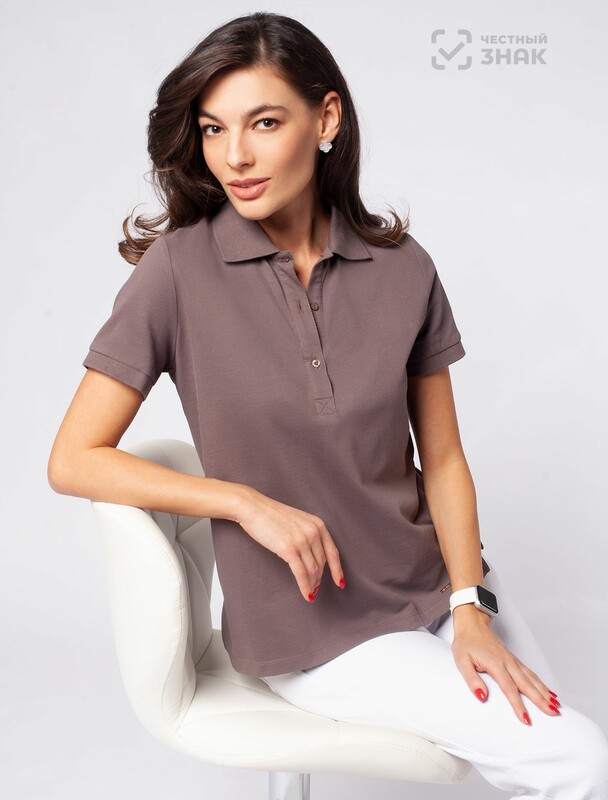 Футболка-поло из трикотажа "пике" с эластаном.