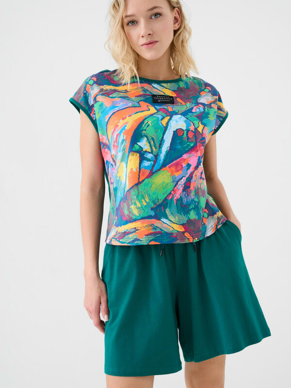 Комплект трикотажный для женщин: фуфайка (футболка), шорты