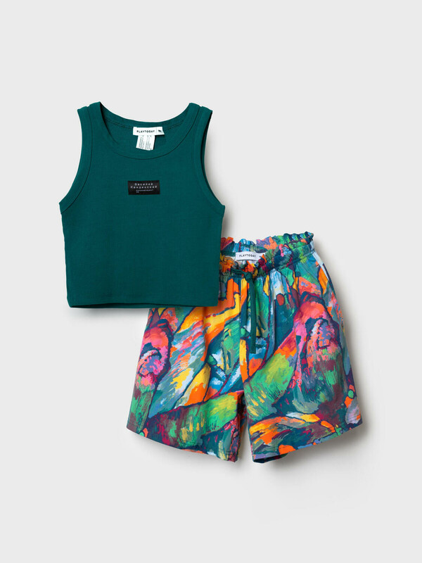 Комплект трикотажный для женщин: майка, шорты