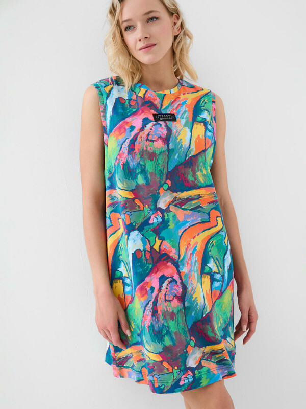 Комплект трикотажный для девочек: платье, топ