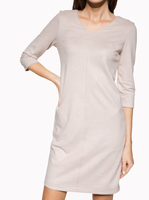 Платье женское CONTE Стильное платье из искусственной замши с карманами 838