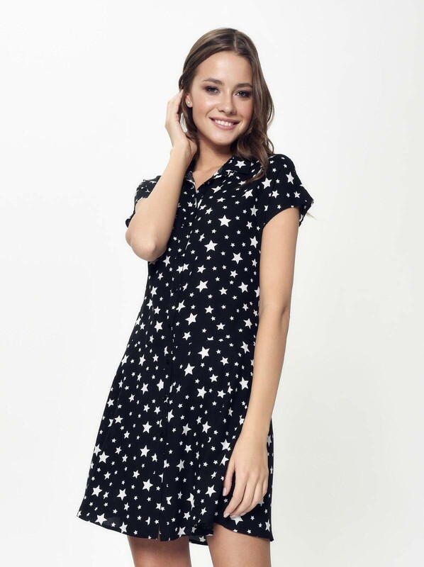 Платье женское CONTE Легкое платье-рубашка с принтом "звезды" LPL 884