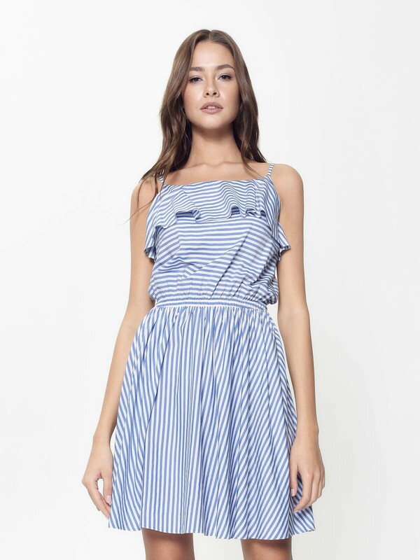 Платье женское CONTE Ультрамодное платье в полоску на тонких бретелях LPL 911
