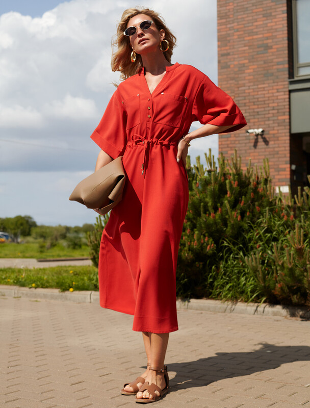 Платье-рубашка из плотного лиоцелла