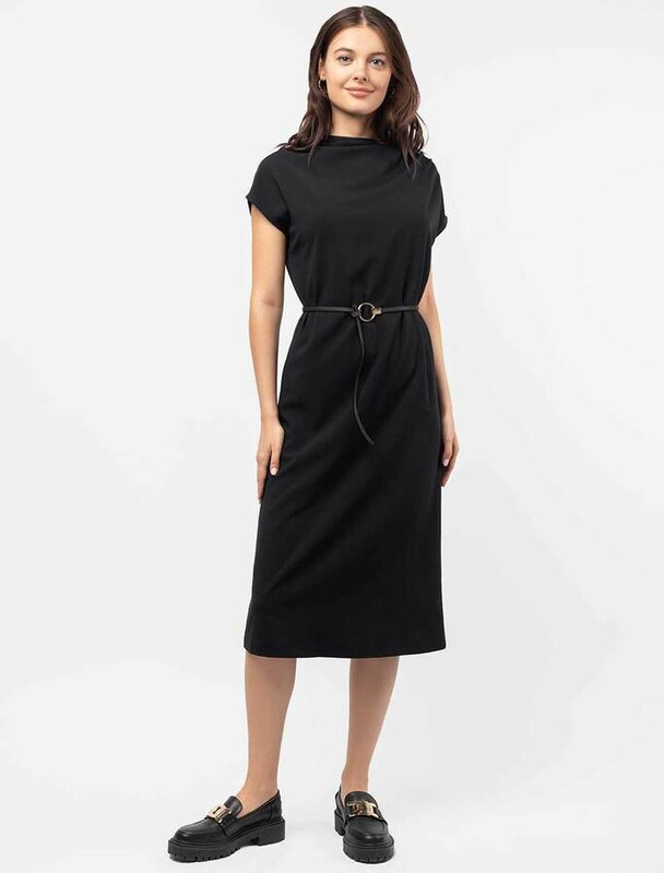 Платье из эластичного крепа с ремешком в подарок