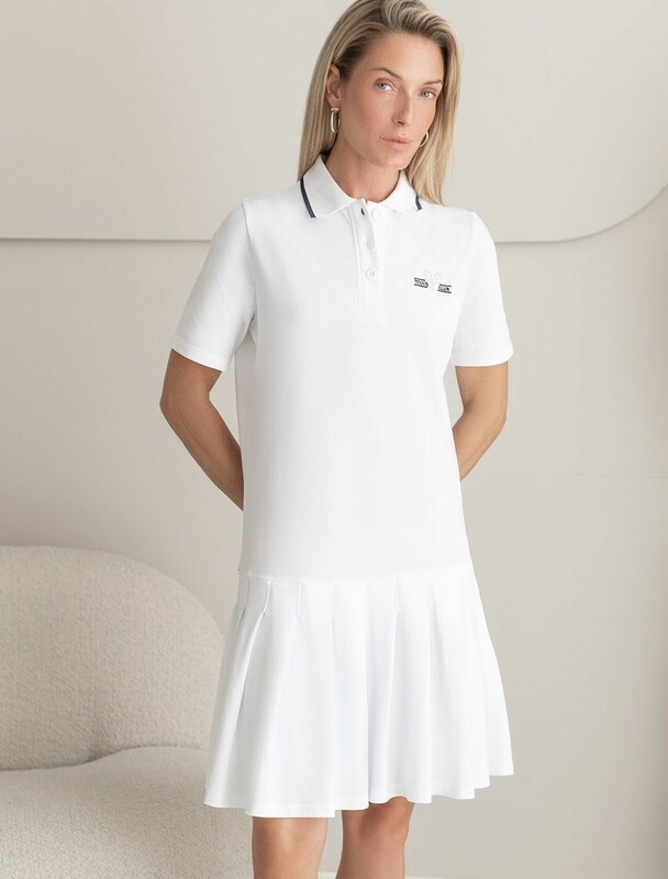Платье-поло из фактурного трикотажа