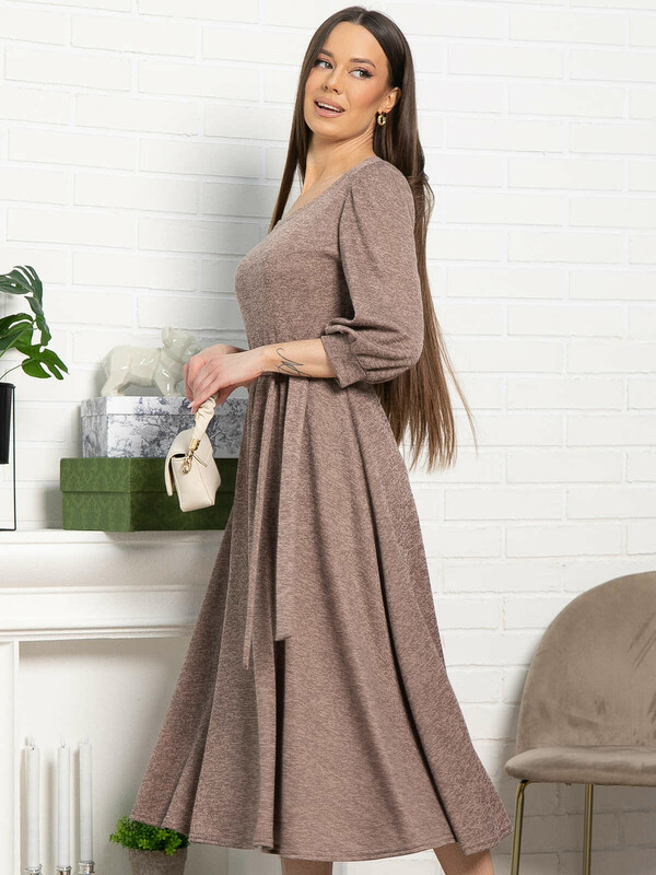 Платье трикотажное Ирина НЬЮ (кофе) П15220-9М