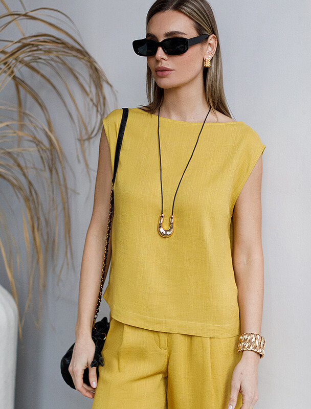 Топ изо льна с вискозой