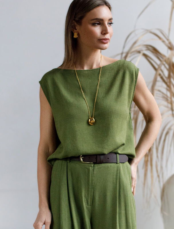 Топ изо льна с вискозой