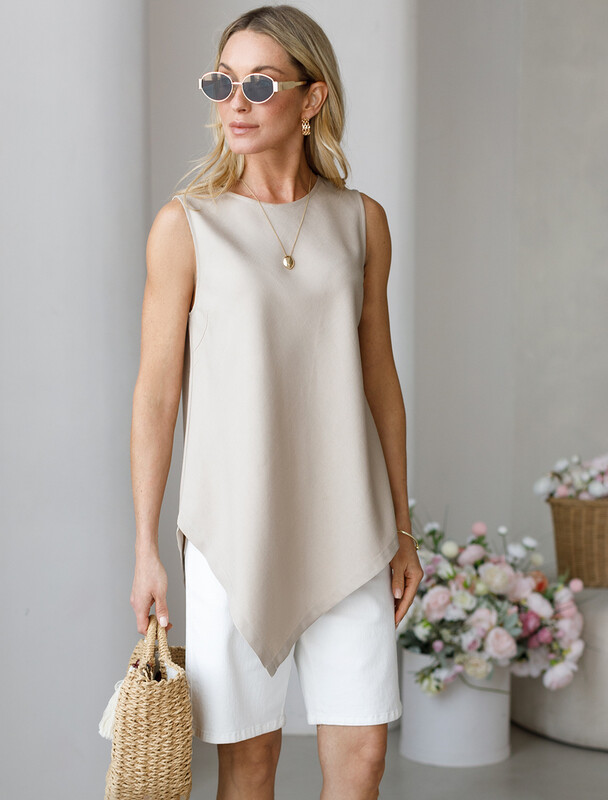 Удлиненный топ из плотного лиоцелла