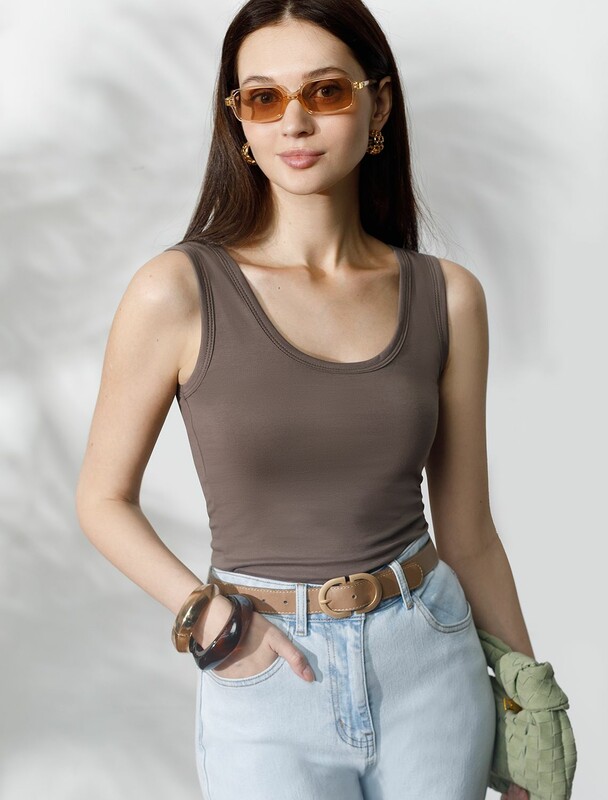 Топ облегающий из премиального хлопка с эластаном