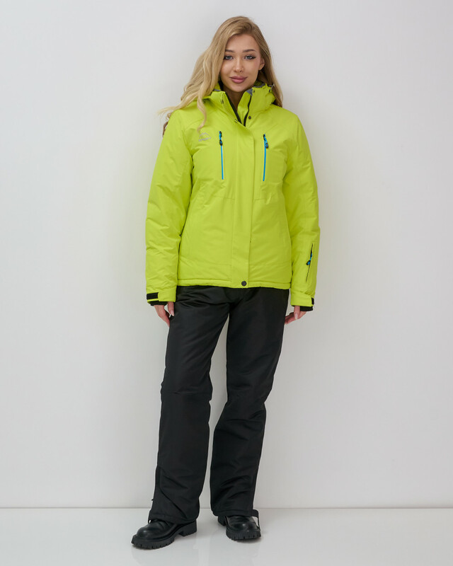 Горнолыжный костюм женский зимний салатового цвета 02393Sl