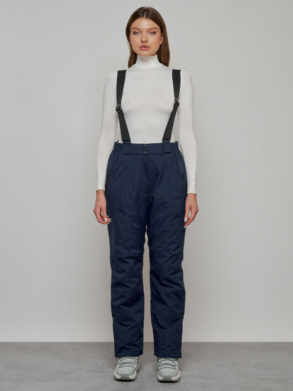 Полукомбинезон утепленный женский большого размера темно-синего цвета 811TS