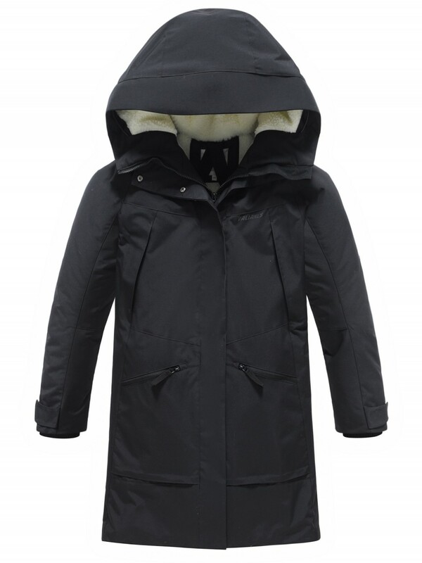 Парка зимняя женская с капюшоном черного цвета 9538-1Ch