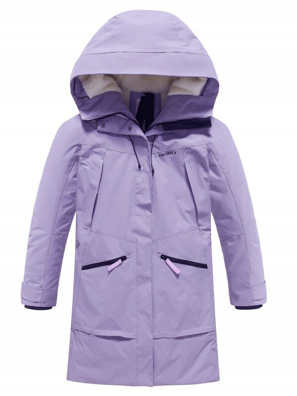 Парка зимняя женская с капюшоном сиреневого цвета 9538-1Sn