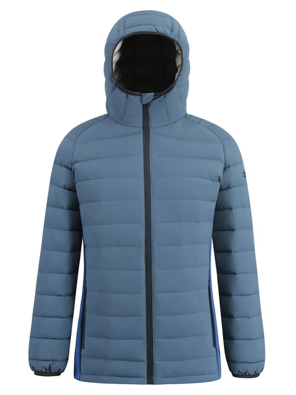 Куртка женская гибридная стёганая с капюшоном с графеновой подкладкой синего цвета 9622_1S