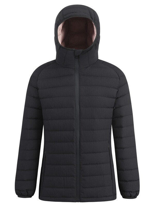 Куртка женская стёганая с капюшоном с графеновой подкладкой черного цвета 9624_1Ch