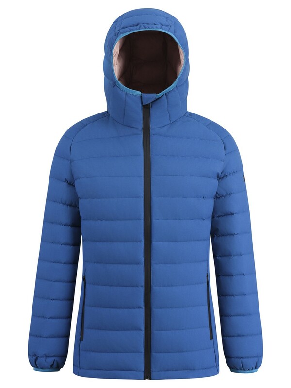 Куртка женская стёганая с капюшоном с графеновой подкладкой синего цвета 9624_1S