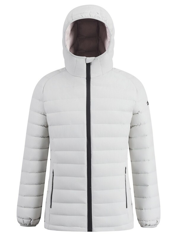 Куртка женская стёганая с капюшоном с графеновой подкладкой светло-бежевого цвета 9624_1SB