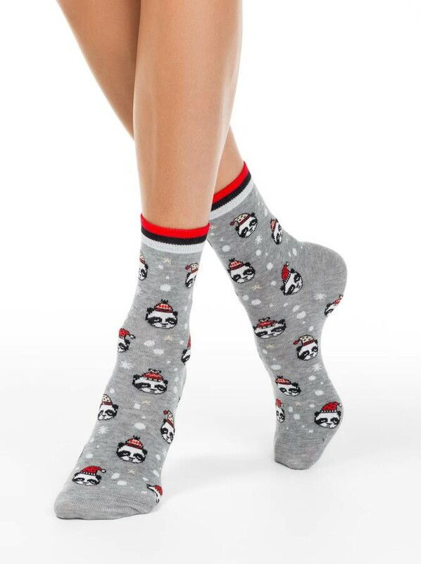 Новогодние CONTE Новогодние носки с люрексом «Xmas panda»