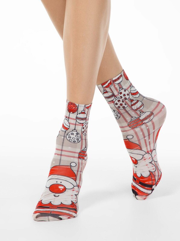 Носки женские CONTE Носки с новогодними рисунками FANTASY 70