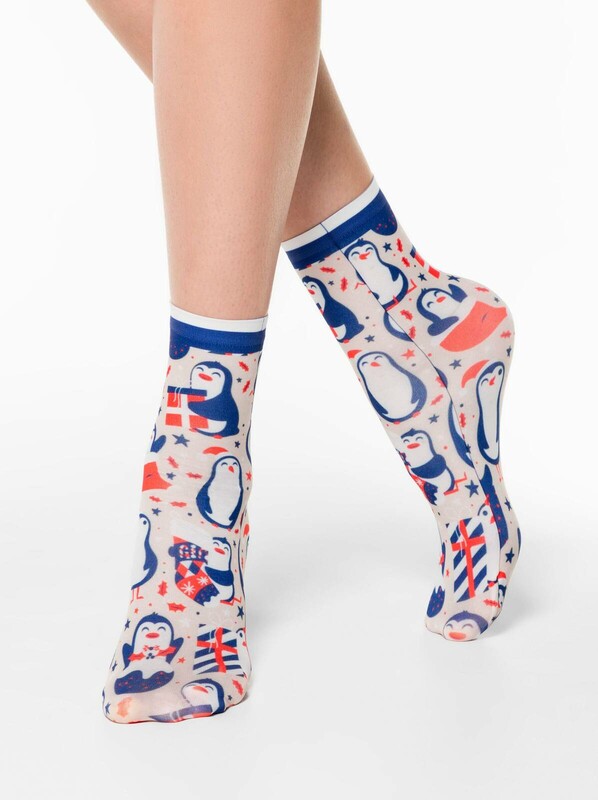 Носки женские CONTE Носки с новогодними рисунками FANTASY 70