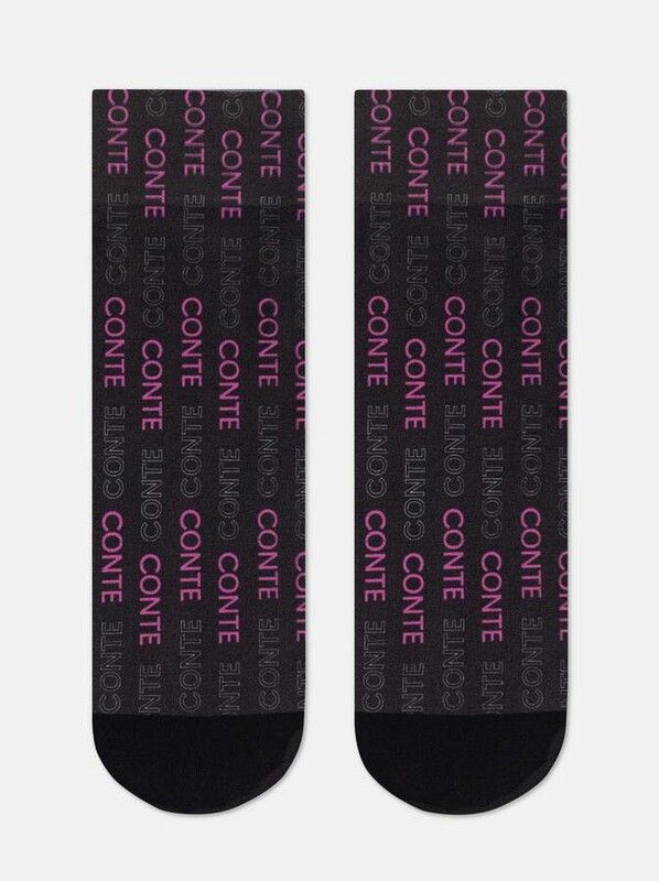 Полиамидные CONTE FANTASY Плотные носки с черным мыском и рисунком «CONTE FANTASY»