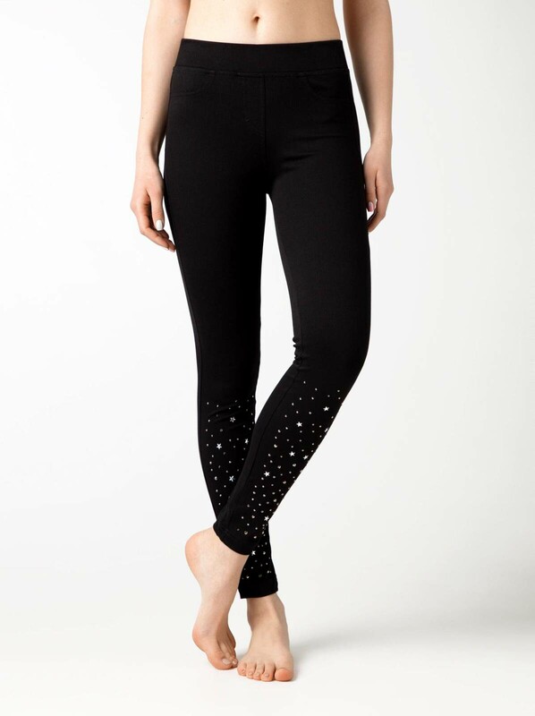 Леггинсы женские CONTE Ультрамодные джеггинсы с россыпью из стразов SILVIA