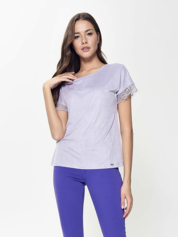 Топы CONTE LD 917 Топ с эффектом замши и деликатным кружевом